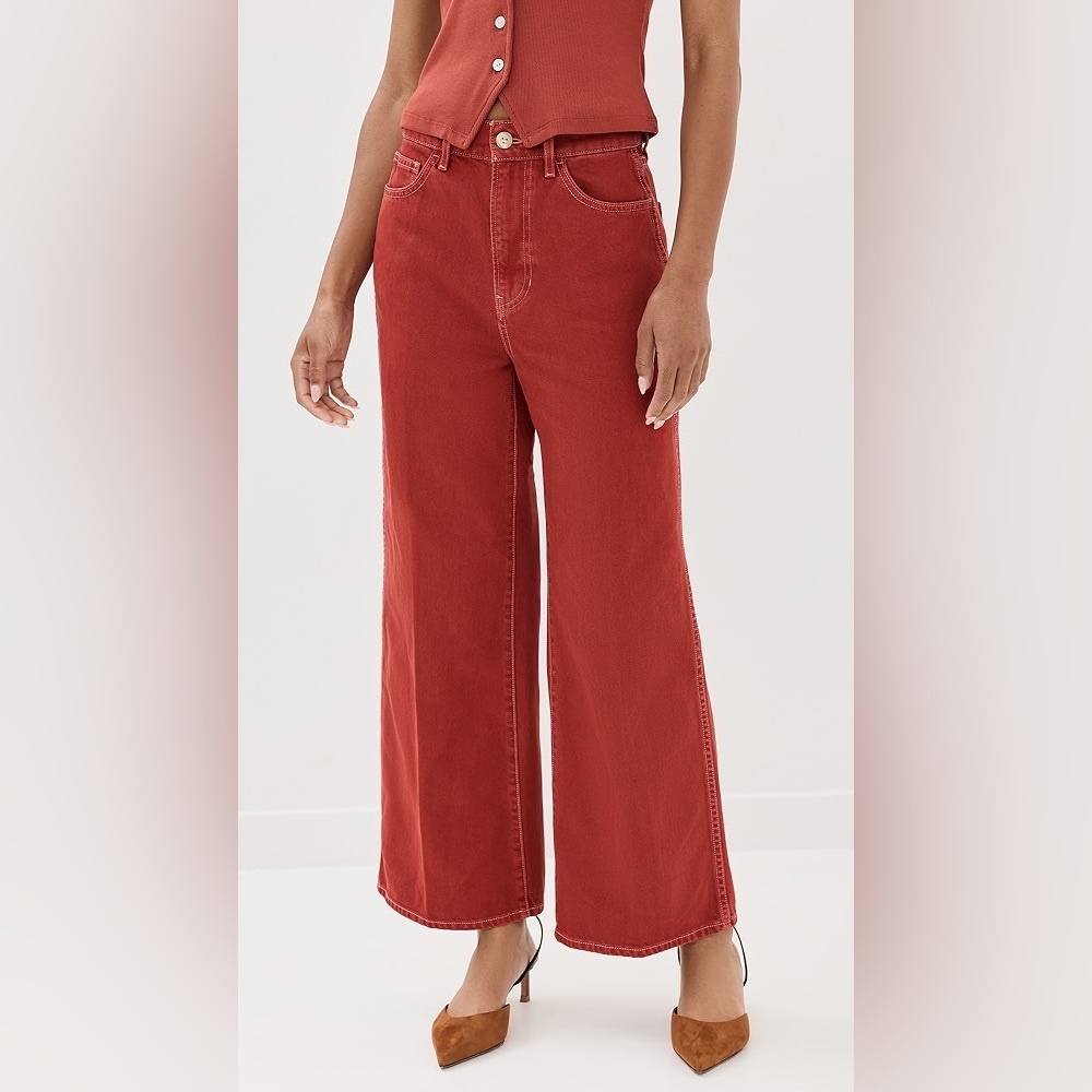 Veronica Beard Red Flare Jeans - Picture 3 of 3
